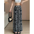 Summer Chinese Casual Printed Wide Leg Pants