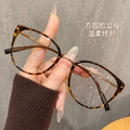 Beesfen 25021J Ultra-Light Titanium Retro Cat-Eye Glasses Bare Face Women Face-Slimming Cold Tea Glasses Wholesale Cinnabar Sun