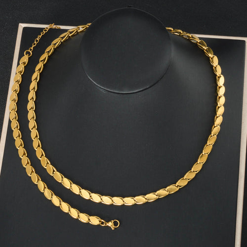 Stainless Gold Necklace Hip-Hop nk Dense Spliced Seed Chain Piece ins Breeze Clavicle Chain Accessory Women Accessory