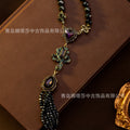 Vintage Accessory Height Stock Retro Fashionable Versatile Fringe Necklace Elegant Light Luxury Style Heart Pendant Jewelry Set