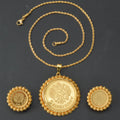 Middle East Bead Gem Bestseller Jewelry Vintage Breeze 3D Texture Round Brand Lace Trim Pendant Necklace Earrings Set Women Overseas