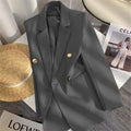 Women's Fall Korean School Loose Blazer + Top 2026 | Casual Blouse - Houndstooth Pants