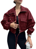 Women's Fall Cropped Jacket 2026 | Trendy Jacket - Khaki