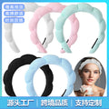Korean Style Wool Scarf Fabric Sponge Twist Headband High Crown Head Headband Face Wash Makeup Cloud Headband Factory Custom Wholesale