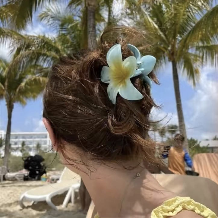 Gradient Frangipani Flower Hair Claw Clip - view 3