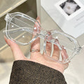 Big Frame Stud Square Plano 2025 New Anti-Blue Fashionable Frame Women Tortoise Shell Slender Glasses Frame