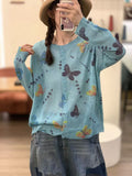 Women's Spring-Summer Casual Fashion Linen Cotton Printed Lightweight Loose Cardigan - Pink