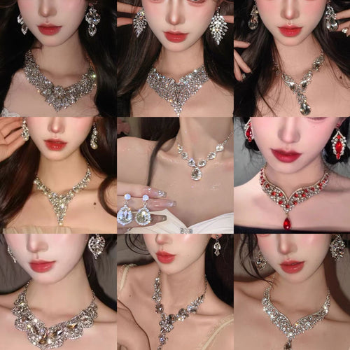 Byzantine King Royal Banquet Color Gem Jewelry Set Light Luxury Artistic Choker Noble Imperial Breeze Retro Necklace Women