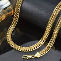 Western Street Breeze Dense Twist Necklace Cuban Chain Chunky Chain Stripe ins Influencer Style Fashionable Necklace Bracelet Set