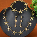 Overseas Bestseller ins Breeze Ocean Breeze Stainless Necklace Bracelet Set Earrings Set Starfish Titanium Hand Jewelry Item Wholesale