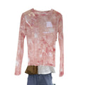 Women's Tie Dye Sheer Slim Long Sleeve Top