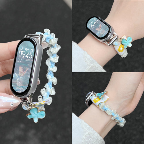 Fits Xiaomi Band 10nfc Band New 9 / 8 Stretch Bow Glitter Hair Tie 7 / 6 / 5 / 4 / 3 Girls