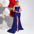 Women's Strapless Sequin Slim Fit Slimming Premium Evening Gown Banquet Party