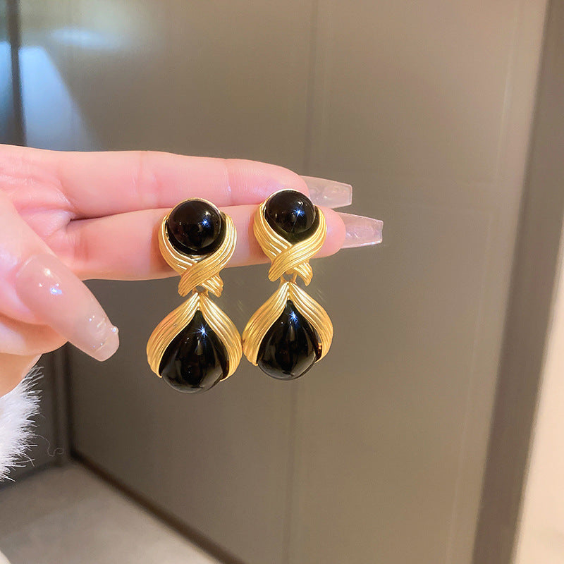 Vintage Enamel Oval Flower Earrings - view 8