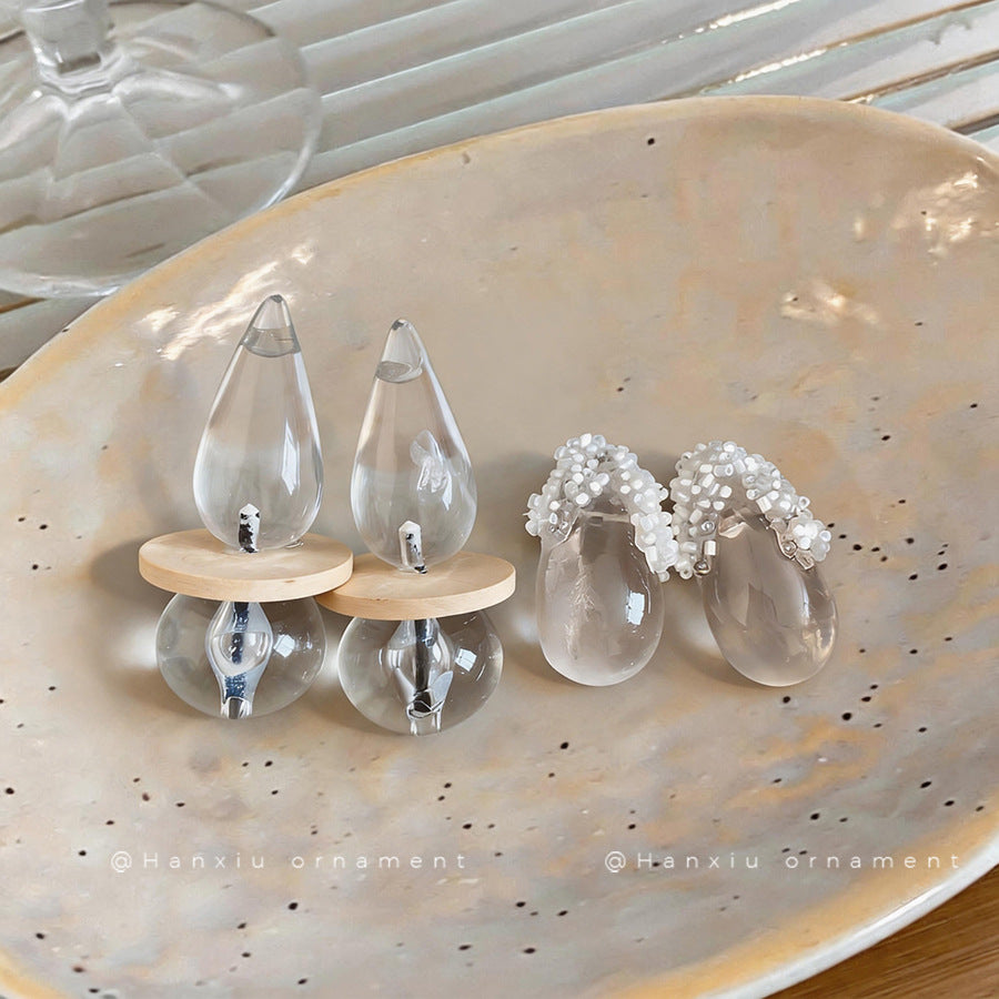 Minimalist Resin Teardrop Stud Earrings - view 2