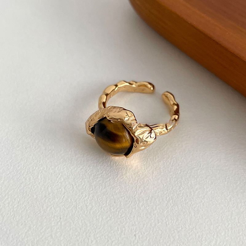Vintage Tiger's Eye Open Ring - view 9