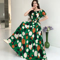 Women's Bohemian Floral Elastic Dress + Skirt + Long Skirt 2026 - 1-1#