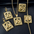 Cross-Border Hit Mysterious Relief 3D Flower Pendant Necklace Retro Rim Western Bestseller Accessory Set