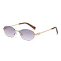 Photochromic Rimless Prescription Glasses Korean Retro Overseas Trendy Round Anti-Blue Plano Frame Premium Fashionable Prescription Sunglasses