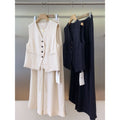 Chic Fashion Sleeveless Drapey Wide Leg Pants + Vest + Tank Top 2-Piece Set