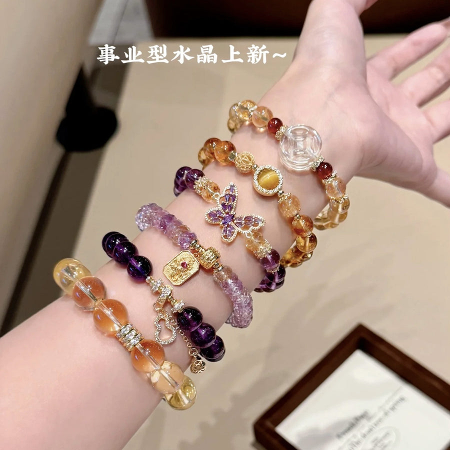 Chinese-Style Tiger's Eye Beaded Bracelet - view 2