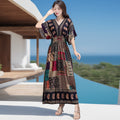 Women's Summer Chinese French Short Sleeve V-Neck Printed Dress + Skirt 2026 - 1-1#