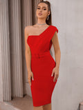 Women's One-Shoulder Sequin Sexy Classic Evening Gown Banquet Party