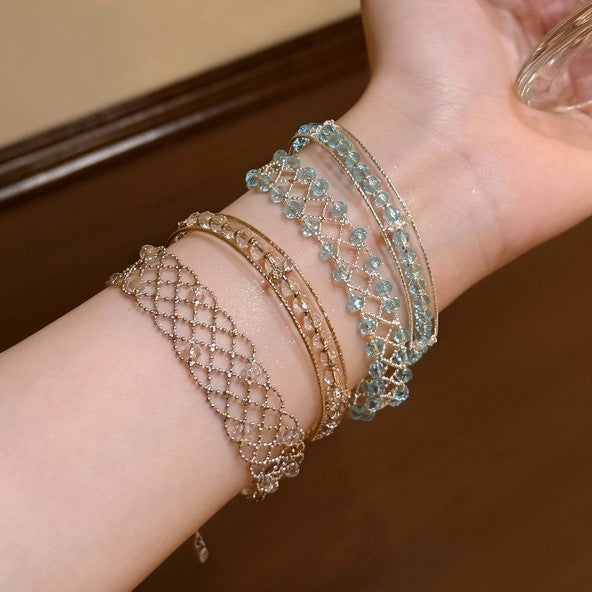 French Multi-Layer Zircon Cuff Bracelet - view 2