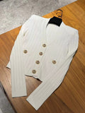 Women's Fall Fashion Elegant Knit V-Neck Hollow-Out Heavy Cardigan 2026 - Black