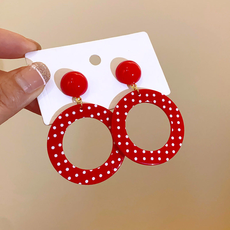 Vintage Color-Block Round Stud Earrings - view 12