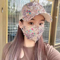 夏天网眼亮片帽子女透气防晒遮阳帽出游时尚百搭韩版棒球帽鸭舌帽