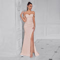 Women's Slim Long Evening Gown with Side Slit