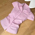 Summer Korean Elegant Short Sleeve Waist-Tie Fitted On-Shoulder Shirt