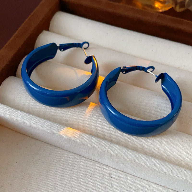 Klein Blue Oversized Hoop Earrings - view 8