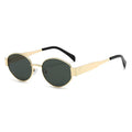 New Import Oval Round Sunglasses Amazon Hot Style Metal Trendy Glasses Fashionable Unisex Sun-Proof Sunshade Sunglasses