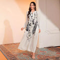 V-Neck Floral Print Maxi Dress - Elegant Large Hem Summer Dress Women