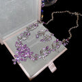 Banquet Luxury ~ Western Rhinestone Leaves Flower Stud Earring Necklace Set Women Clavicle Chain Light Luxury Premium Necklace