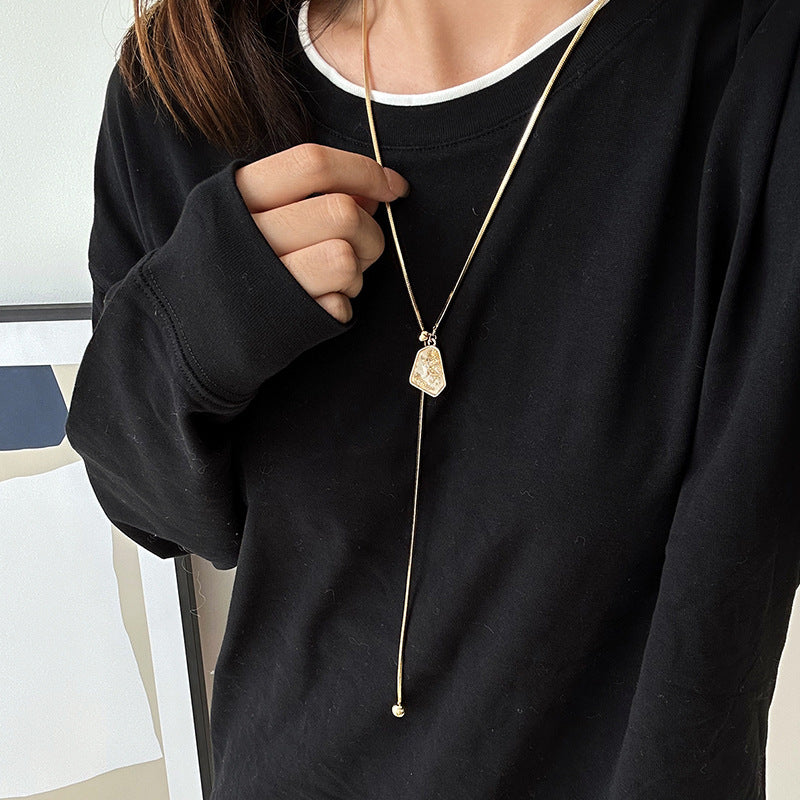 Gold-Plated Irregular Geometric Adjustable Necklace - view 3