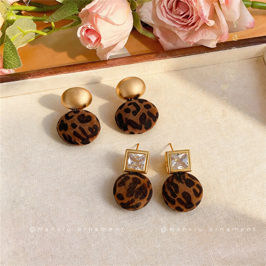 18K Gold-Plated Leopard Print Stud Earrings - view 2