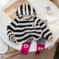 Girls' Striped Hoodie and Contrast Leggings Set