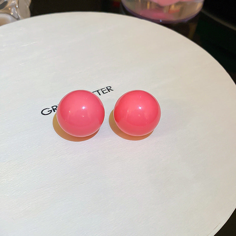 Korean Geometric Ball Stud Earrings - view 7