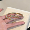 Overseas Western Light Luxury Snake Shape Bangle Fashionable Elegant Trendy Cubic Zirconia Bracelet Design Style Niche Premium Hand Jewelry