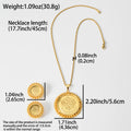Middle East Bead Gem Bestseller Jewelry Vintage Breeze 3D Texture Round Brand Lace Trim Pendant Necklace Earrings Set Women Overseas