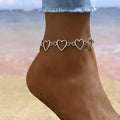 EU/US Import Accessory Versatile Geometric Bracelet Fashionable Simple Heart-Shaped Cutout Temple Chain Personality Necklace Set