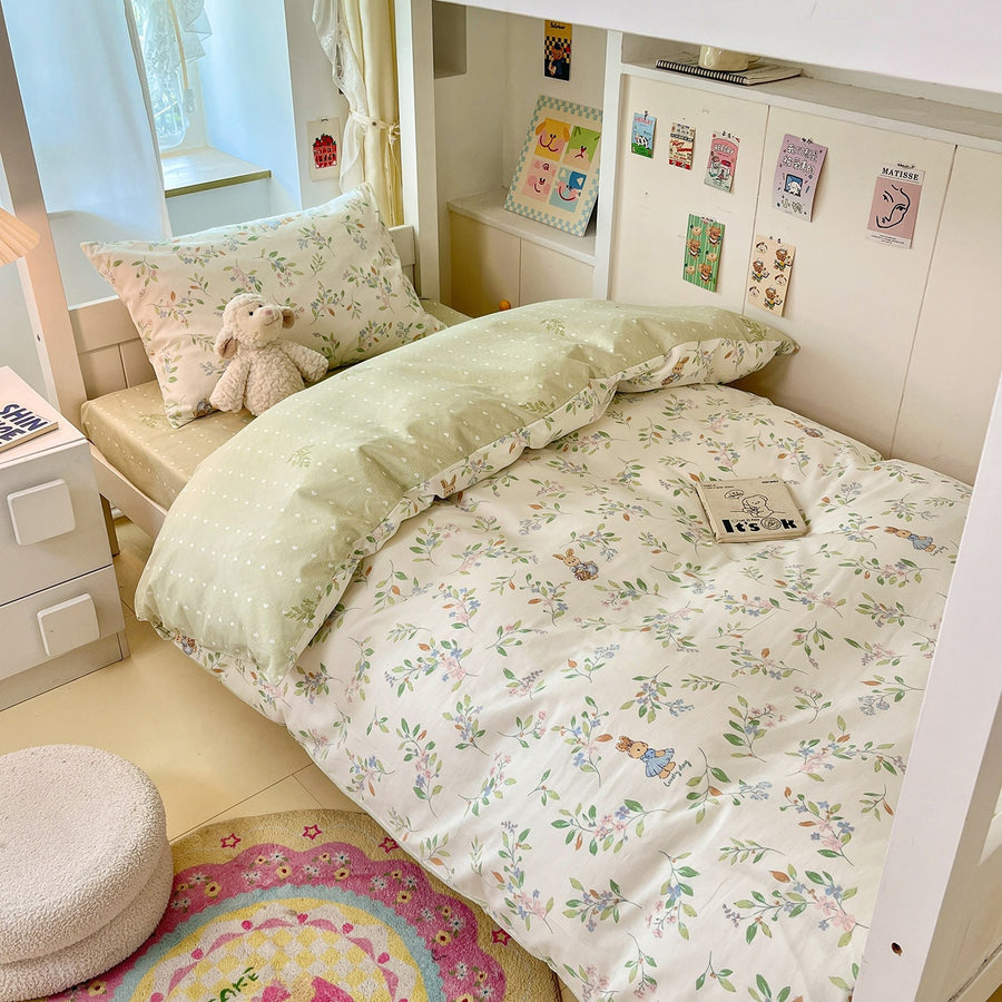 Heart Kitten Cartoon Cotton 4-Piece Bedding Set - view 5
