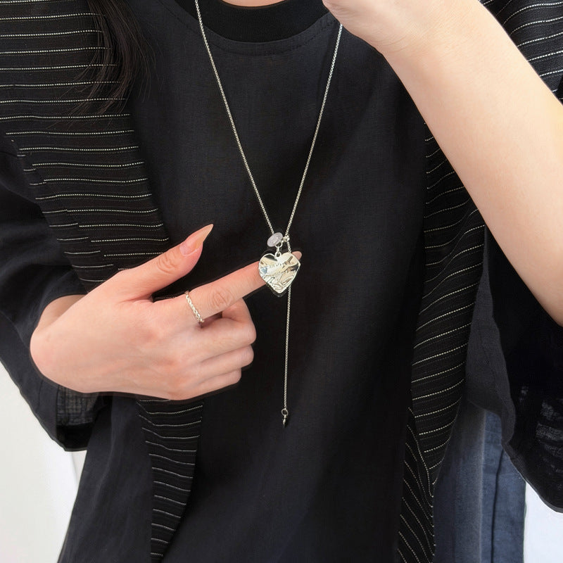 Korean Resin Heart Pendant Necklace - view 7