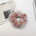 Ins Korea Fleece Large Cord Hair Tie Women Double-Layer Tulle Gold Velvet Kids Sweet Hair String Fabric Art Hair Tie Wholesale