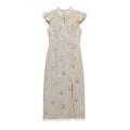 New Chinese Style Beaded Cheongsam Dress ZX P0402