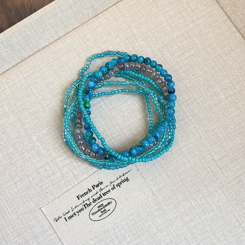 Colorful Layered Seed Bead Bracelet Set - view 9