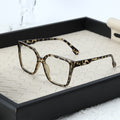 Big Frame Retro Plano Women Face-Slimming Glasses Full-Frame Asymmetric Lens Clear Frame Men Trendy Anti-Blue